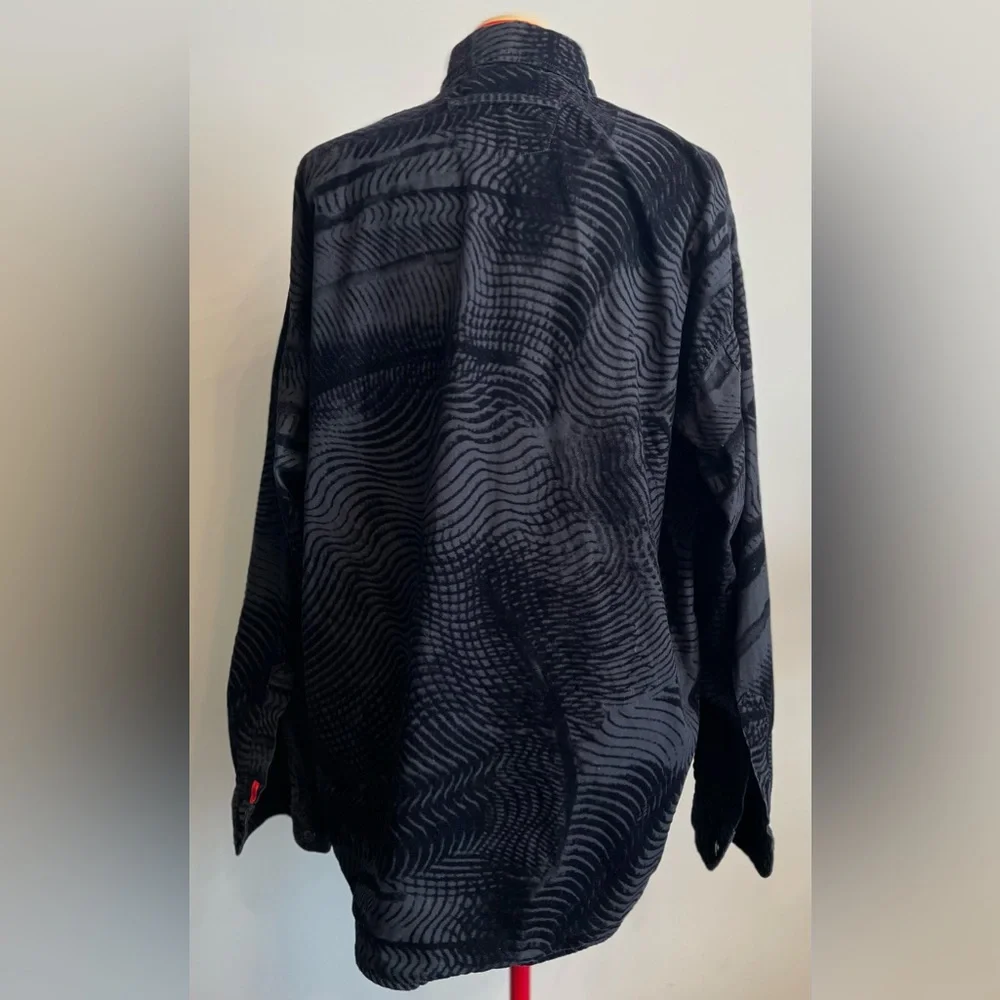 Signum - cotton blend Black button up dress shirt Size Large - Picture 3 of 3